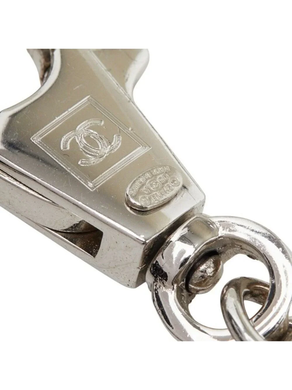 Chanel CC Logo Rogue Chain Necklace Silver Metal